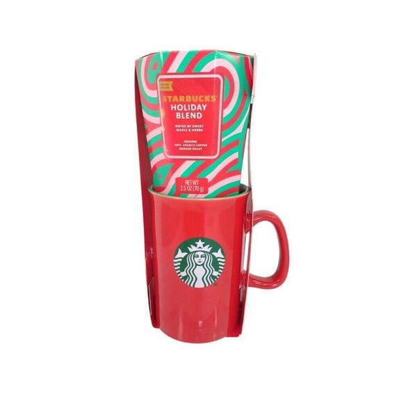 Starbucks Holiday Blend Coffee and Red Mug 16oz Gift Set LIMITED EDITION NEW - Picture 1 of 10